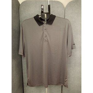 Grand Slam Men's Black White Striped Golf Polo Shirt Size Large